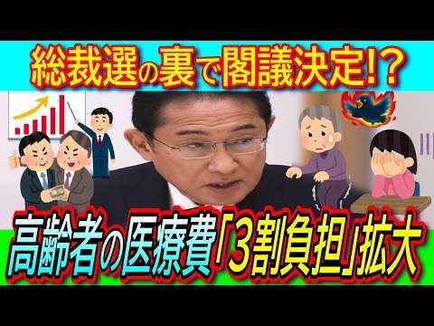 【悲報】75歳以上の医療費3割負担に拡大を閣議決定！岸田政権最後の超増税ステップ発動【総裁選/社会保険料/氷河期世代/後期高齢者】