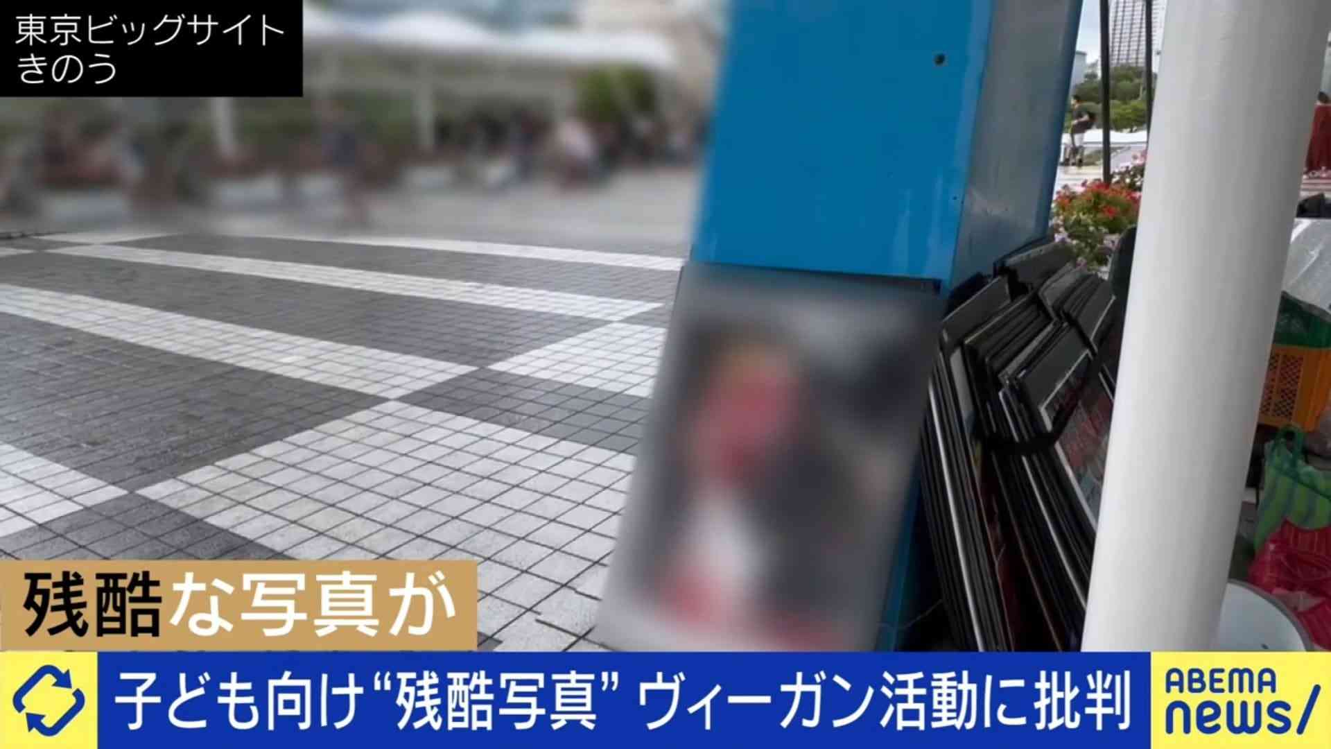 子どもの夢「おもちゃショー」前で動物の“残酷ポスター”現地で批判もヴィーガン活動家「1日目は過激なものを控えたが、血が流れていないものでは足りなかった」 | 国内 | ABEMA TIMES | アベマタイムズ