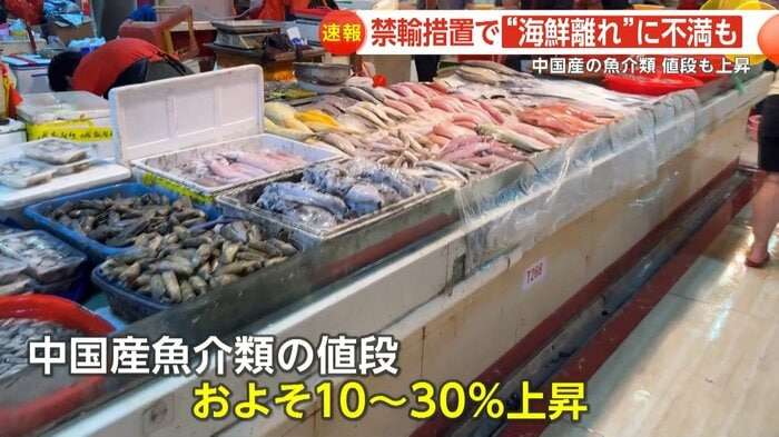 日本産水産物の禁輸を解除へ　中国側が段階的に実施と発表　中国産魚介類の価格も上昇　“海鮮離れ”に不満も