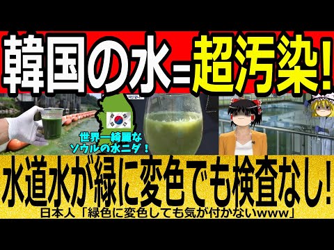 【海外の反応】韓国の水＝超汚染！水道水が緑に変色でも検査なし！【ゆっくり解説】