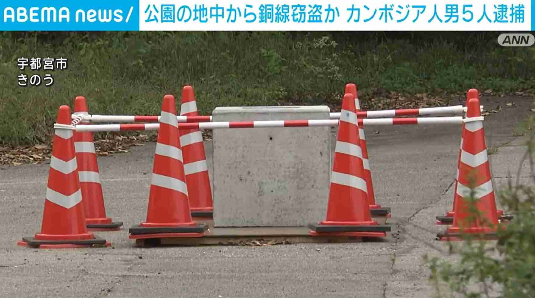 宇都宮市内の公園から銅線を窃盗し転売か カンボジア国籍の男5人を逮捕（ABEMA TIMES） - Yahoo!ニュース