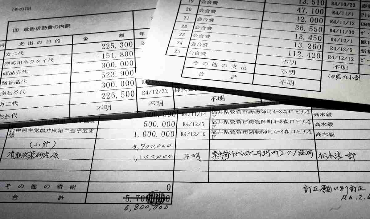 高木毅氏、還流分の使途「不明」で領収書もなし　自民党裏金事件、資金管理団体が収支報告書を訂正|47NEWS（よんななニュース）