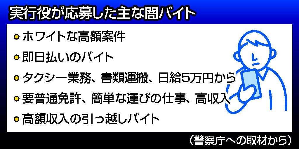 闇バイト、募集の手口巧妙化 送迎や引っ越し装う―「応募しないで」呼び掛け・警察当局