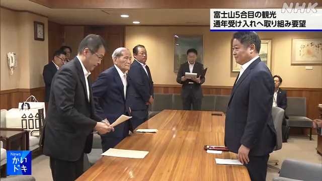 富士山の通年観光客受け入れへ 関係者が知事に要望｜NHK 山梨県のニュース