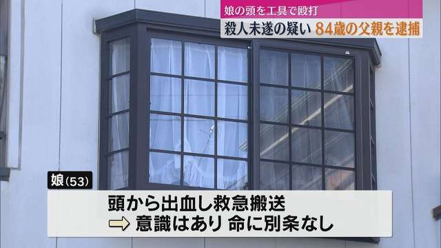 口論の末　娘(53)の頭を工具で殴打　父親（84）を殺人未遂容疑で逮捕　娘は頭から出血も意識あり（静岡市清水区）