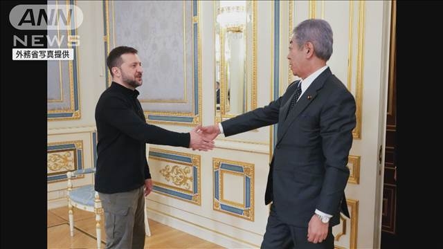 岩屋大臣 ゼレンスキー大統領と会談 「日本はウクライナと共にある」支援継続を伝達（テレビ朝日系（ANN）） - Yahoo!ニュース