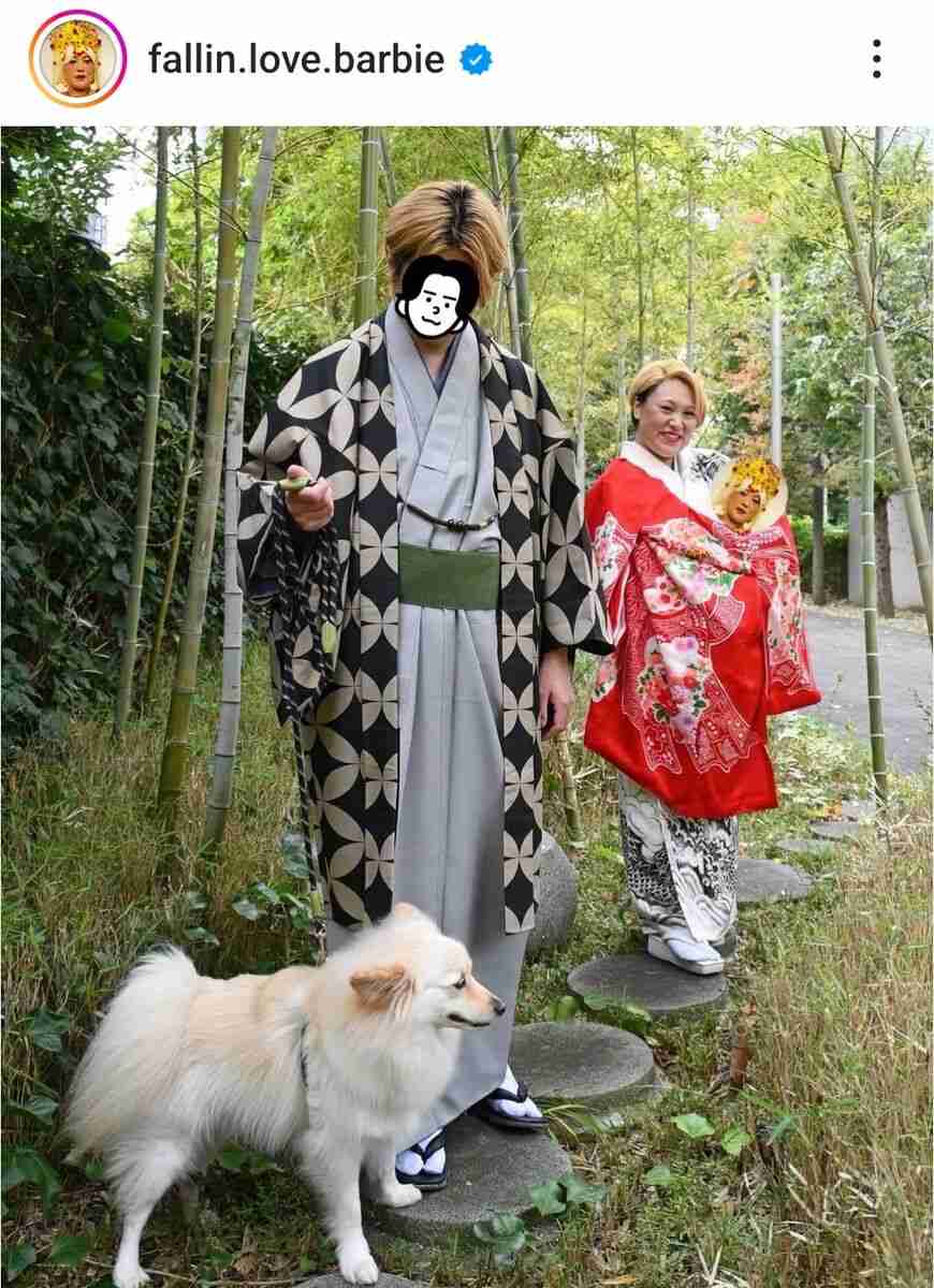 強烈！バービー「元ヤン」ど派手なお宮参り　夫の姿も衝撃的「ビックリ」「イカしてる」