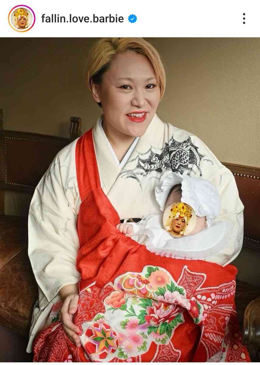 強烈！バービー「元ヤン」ど派手なお宮参り　夫の姿も衝撃的「ビックリ」「イカしてる」
