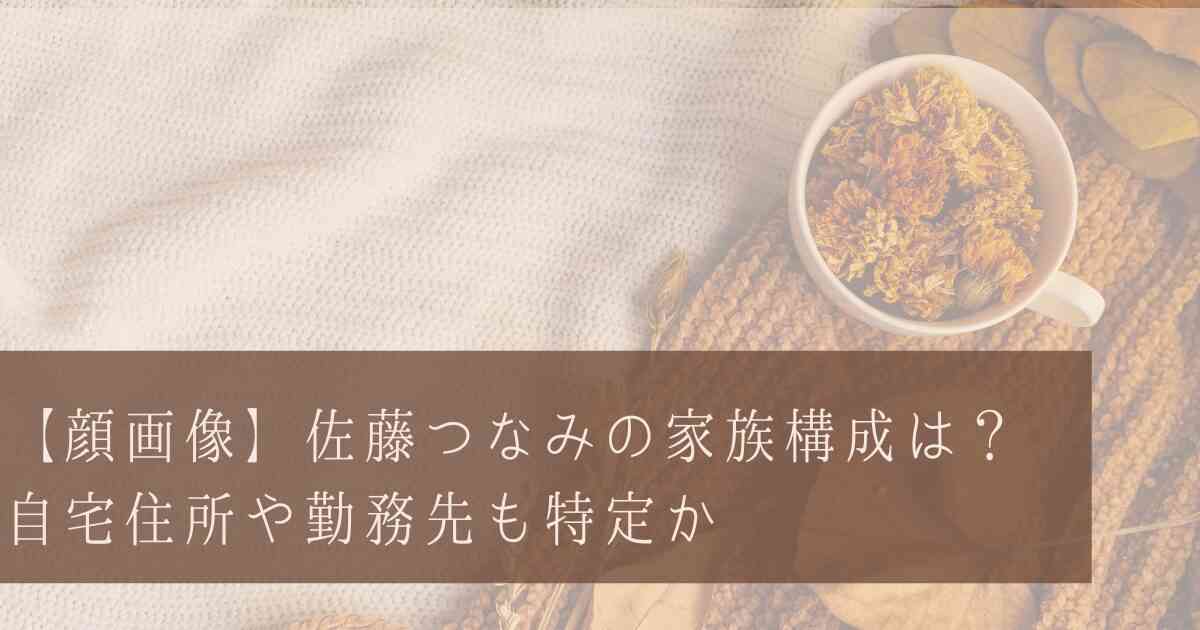 【顔画像】佐藤つなみ容疑者の夫や家族構成は？自宅住所や勤務先も特定か | Brandnew Amy Trend