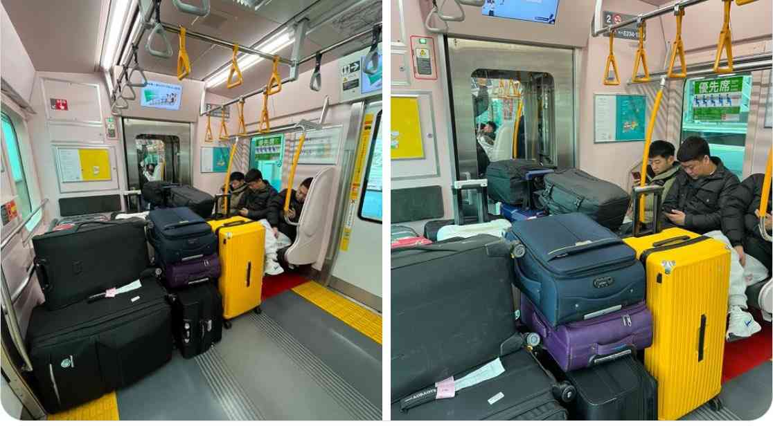 山積みスーツケースで車内“占領”、外国人観光客のマナー違反に「何で規制しないの？」怒りの声…JR東日本の見解は