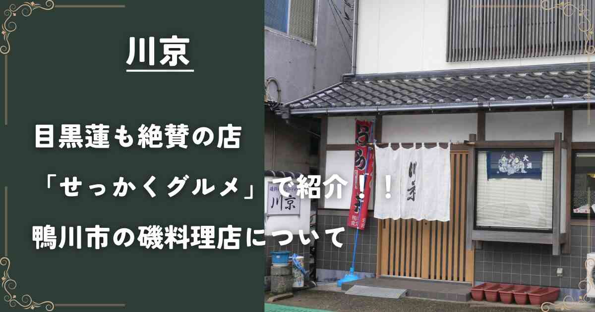 【川京】目黒蓮も絶賛の店「せっかくグルメ」で紹介！！鴨川市の磯料理店について