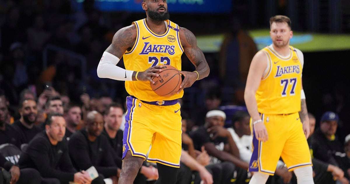     LeBron, Reaves and Hachimura score more than 20 in Lakers 132-113 win over Jazz as Dončić makes debut - CBS Los Angeles