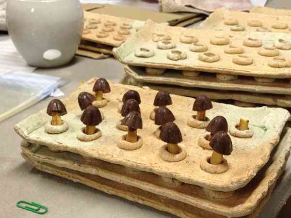 きのこの山専用皿の発送準備風景です。 | 奥田大器の活動ブログ | 大器の器