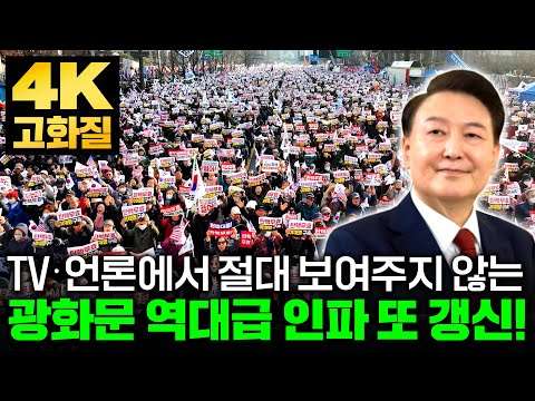 ?윤석열대통령 지지율 한눈에 볼 수 있는 광화문집회 역대급인파 4K 드론영상 South Korean President