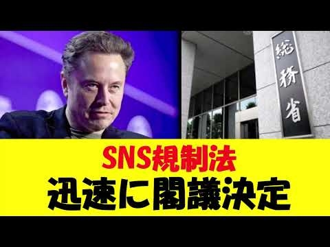 【SNS規制】迅速に閣議決定　施行も迅速な模様