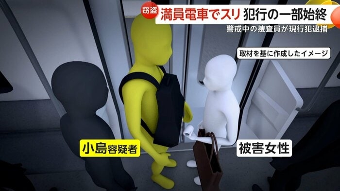 「女性の方がバッグ開いている」満員電車で女性狙う“スリ”…前リュックで手元の視界ふさぐ手口 28歳会社員の男を現行犯逮捕