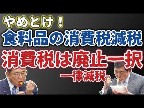 食料品の消費税減税はやめとけ！消費税は一律減税か廃止一択！キシキン解説