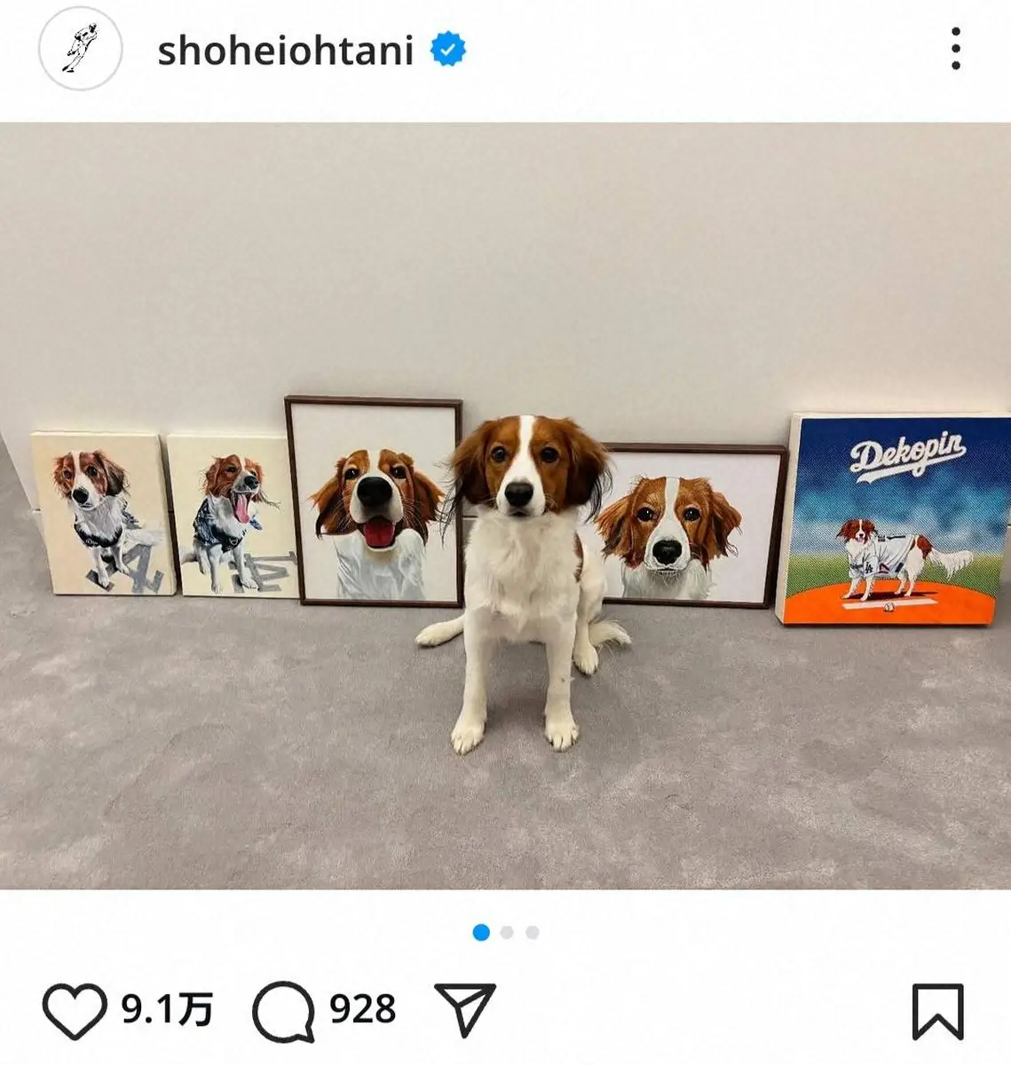 ドジャース・大谷翔平　愛犬デコピンの2歳の誕生日を祝う！「ナ・リーグ最優秀“犬”」の記念盾も - スポニチ Sponichi Annex 野球
