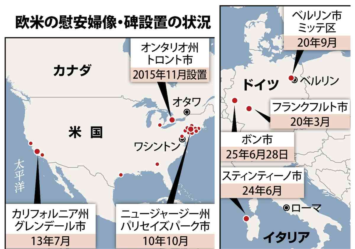海外の慰安婦像30カ所、米国最多　比や台湾で撤去も近年ドイツで活発化　韓国系団体主導（産経新聞） - Yahoo!ニュース