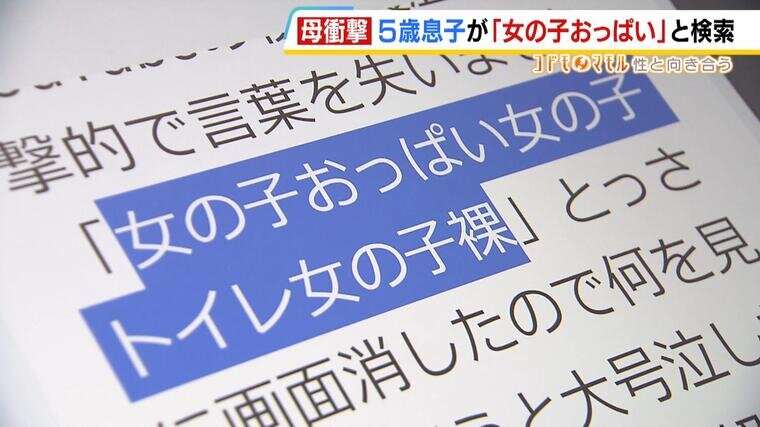 ５歳男児が「女の子おっぱい」とネット検索、言葉を失った母　専門家「言い分を聞き本人に納得させて『これはダメよ』と」 | 特集 | MBSニュース