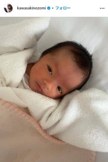川崎希、第3子の呼び名明かす 生後6日の最新ショットも公開で反響「二重くっきりで可愛い」「天使」