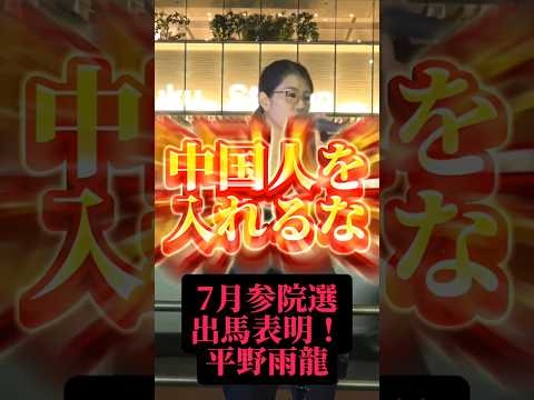 【7月参院選出馬】平野雨龍
