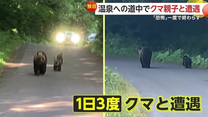 【独自】「ただただ恐怖」1日3度もクマと遭遇　温泉への道中にクマの親子　入浴中も目の前に…帰路でも出没　北海道・斜里町