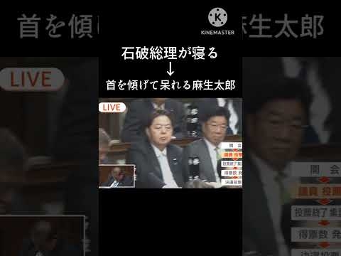 石破総理が寝てるのに呆れる麻生太郎#総理大臣 #麻生太郎 #日本 #政治 #内閣#なにしてんねん