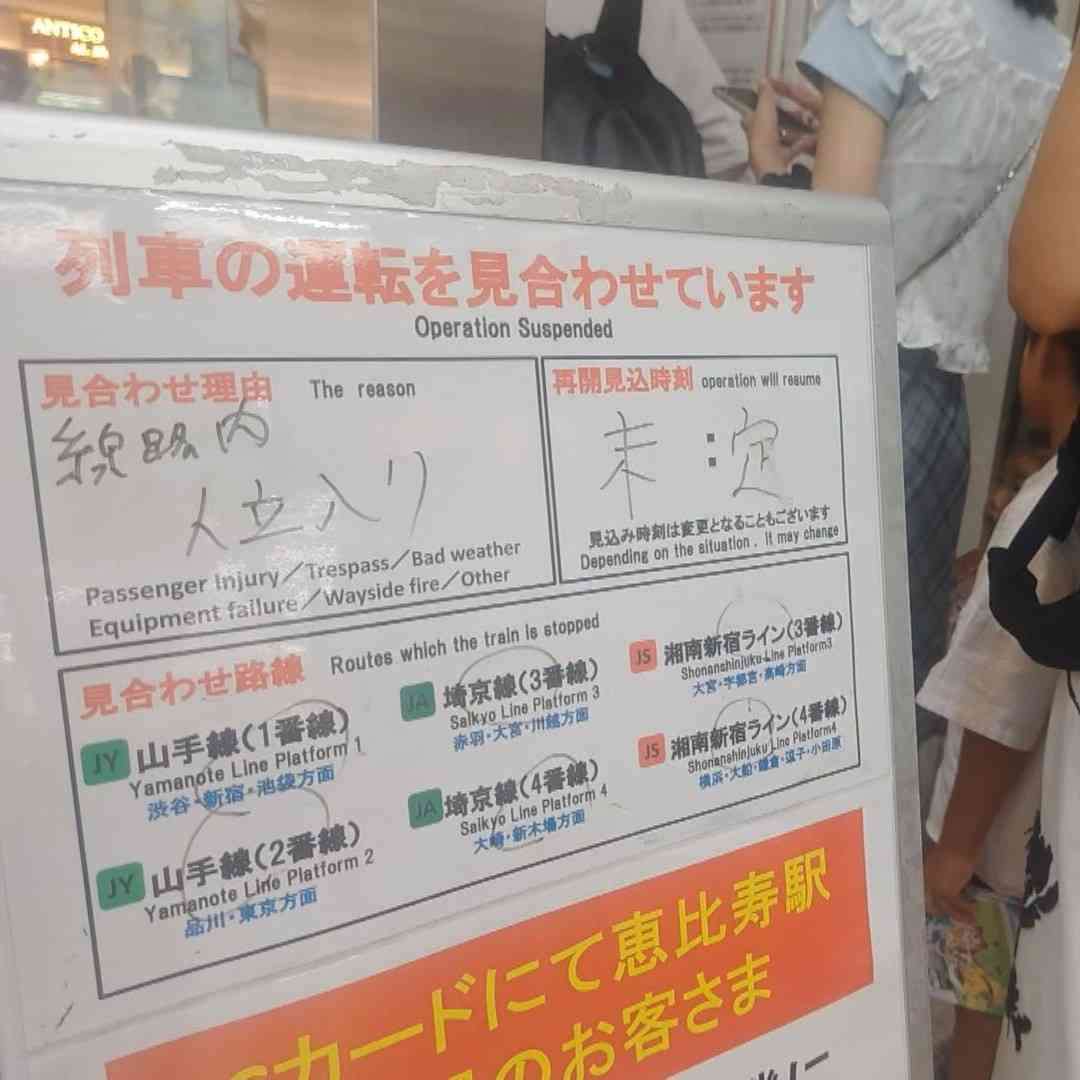  車内でモバイルバッテリーから発火　運転見合わせのJR山手線が運転再開