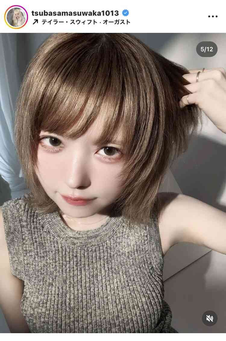 益若つばさ、「大人可愛くイメチェン」髪をカットした姿を披露し「New益若、どうでしょうか、、?」