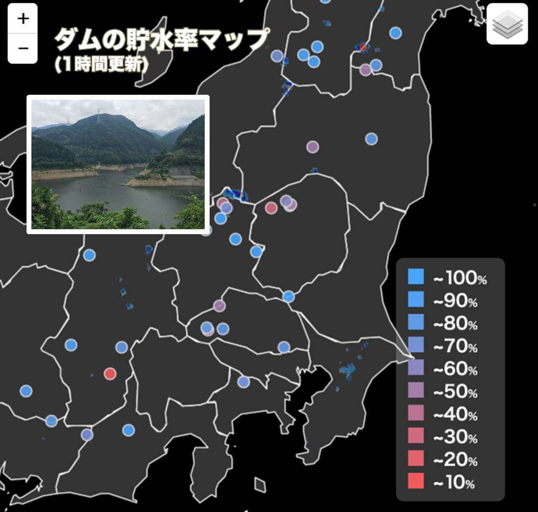 ダムの貯水率マップ | ウェザーニューズ