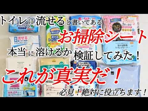 流せるトイレクリーナー(お掃除シート)水に溶けるか検証してみた！おすすめの商品が分かる！