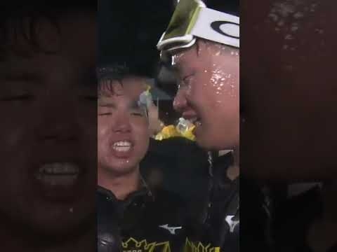 【今日も侍でホームラン‼️ 阪神森下と村上の漫才】阪神日本一ビールかけ