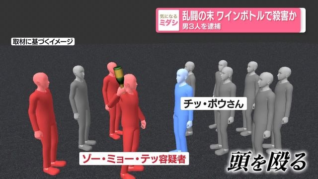 乱闘の末ワインボトルで殺害か　ミャンマー国籍の男ら3人を逮捕　東京・新宿区（日テレNEWS NNN） - Yahoo!ニュース