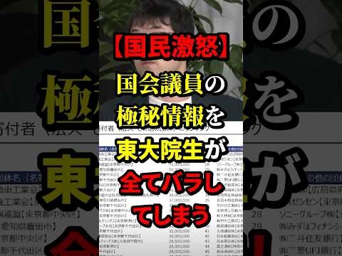 【国民激怒】国会議員の極秘情報を東大院生が全てバラしてしまう #政治 #海外の反応 #wcjp