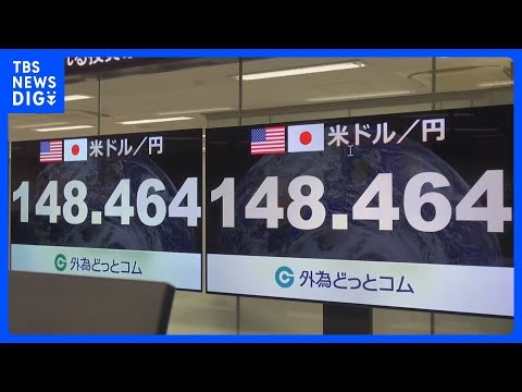 円相場が一時1ドル＝148円台半ば　石破総理の辞任表明受け円安｜TBS NEWS DIG