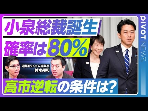 【総裁選最新予測：小泉総裁誕生の確率は80％】全派閥に広がる小泉支持／石破票の多くは小泉票に／20票差なら高市逆転も／官房長官・幹事長は誰か／それでも自民党復活が難しい理由【選挙ドットコム鈴木編集長】