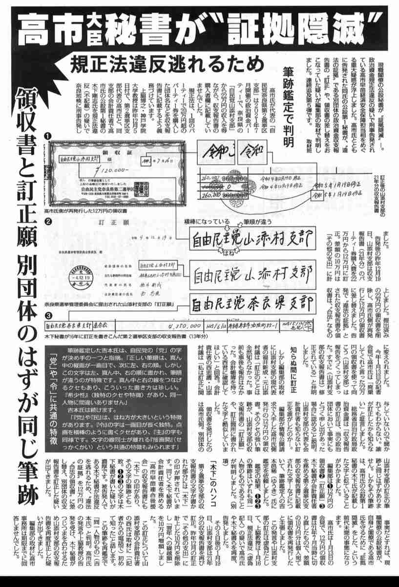 高市早苗氏を応援する議員にまとわりつく裏金、旧統一教会　小林鷹之氏の出馬には「保守の票が割れる」の声