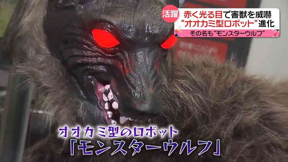 赤く光る目と鳴き声で威嚇　害獣対策のオオカミ型ロボット「モンスターウルフ」が進化