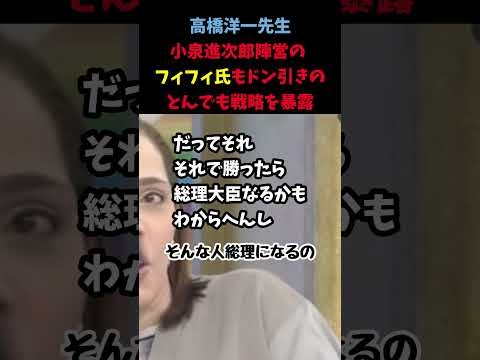 高橋洋一先生が自民党総裁選出馬の小泉氏の国民ドン引きの戦略を暴露#高橋洋一#東野幸治#藤井聡#フィフィ#スンズロー#進次郎#自民党