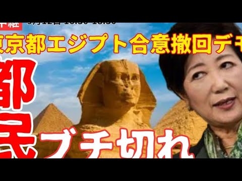 #小池百合子  東京都 #エジプト 合意撤回デモ ９月１２日（金）９月１３日（土）１６：３０～１８：３０東京都庁第一庁舎前歩道内