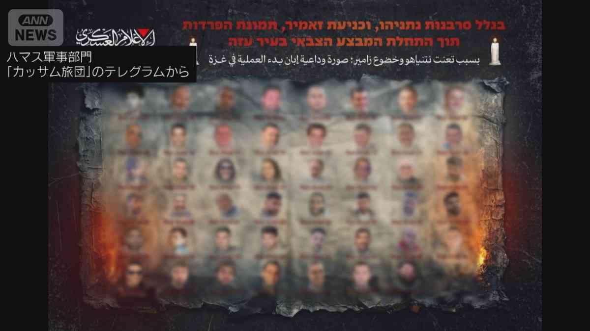 イスラム組織ハマス「別れの写真だ」　人質らの顔写真公開　イスラエルを牽制