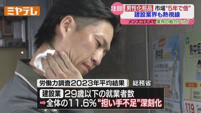 「ちょうどさっきパウダーを買いに…」と27歳男性、『メンズコスメ』市場拡大中！工事現場・休憩所にもスキンケア用品