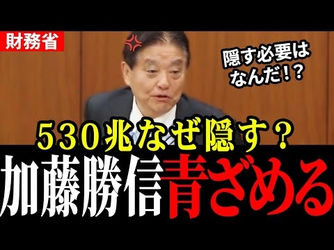 【河村たかし】「530兆円もあるじゃないか！」財務省が必死に隠す巨額資金を河村議員が追及！なぜ隠す必要があるのか…【国会中継/財務省/加藤財務大臣/加藤勝信】