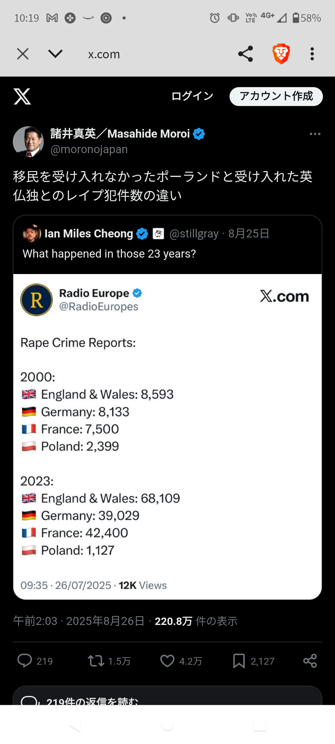 ロンドンで難民排斥10万人デモ　反対する団体と一触即発に