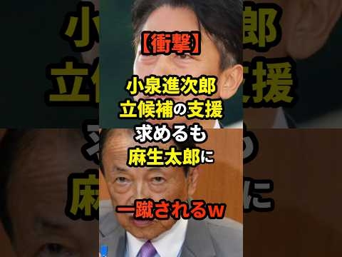 【衝撃】小泉進次郎、立候補の支援求めるも麻生太郎に一蹴されるｗ