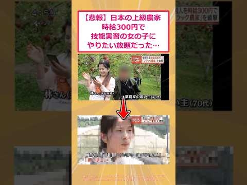 【2ch面白いスレ】【悲報】日本の上級農家時給300円で技能実習の女の子にやりたい放題だった… #2ch面白いスレ #2ch