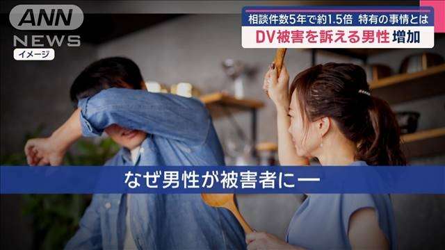 女性からのDV被害訴える男性増加 相談件数5年で約1.5倍　特有の事情とは