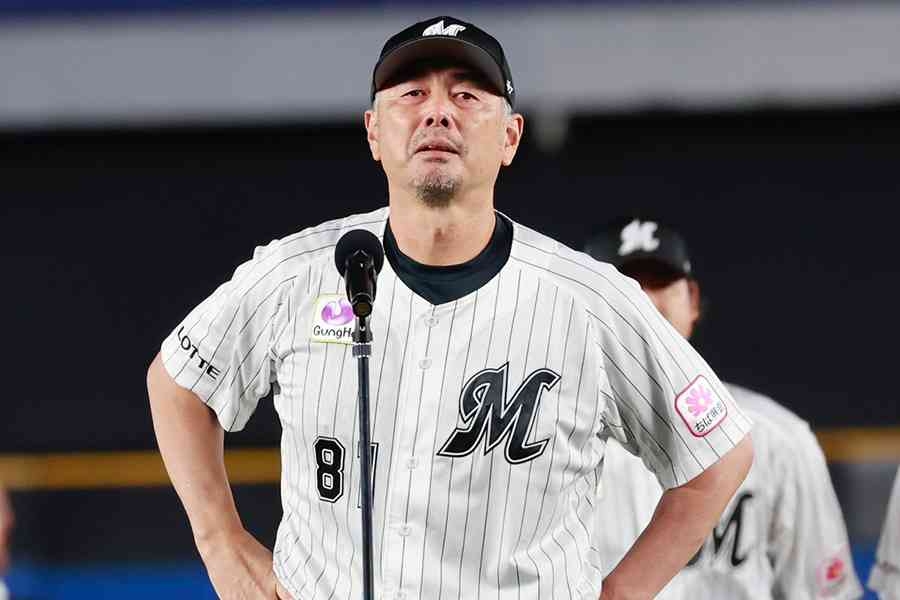 退任発表のロッテ吉井監督が涙「今日で監督辞めます」「嫌な思いをさせて申し訳ない」　ファンに“謝罪”…最下位は「全て私の責任」