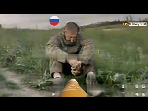 Ukrainian FPV Drone Target Exhausted Russian Soldier alone In Traditional Warfare